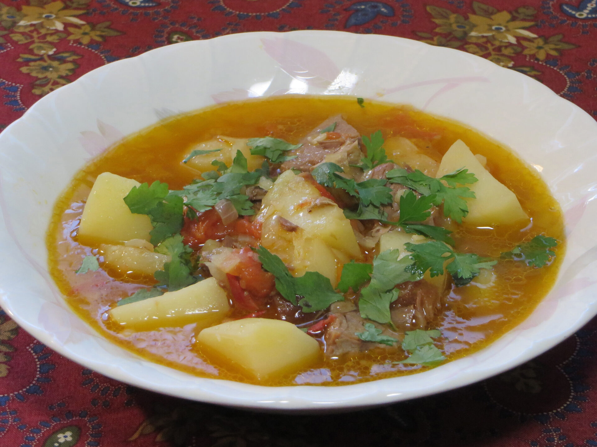 ヤイニ(牛肉と野菜とアプリコットのスープ)　【アルメニア共和国】